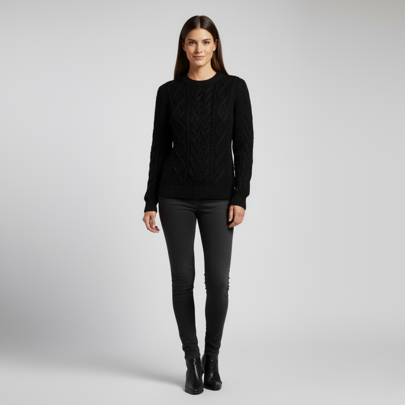 Élodie – Pull à motif tressé