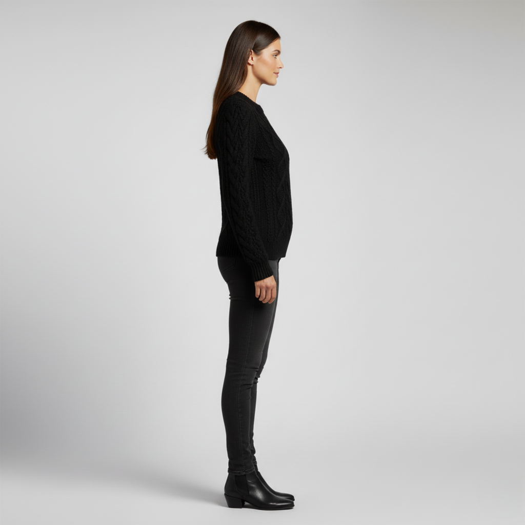 Élodie – Pull à motif tressé