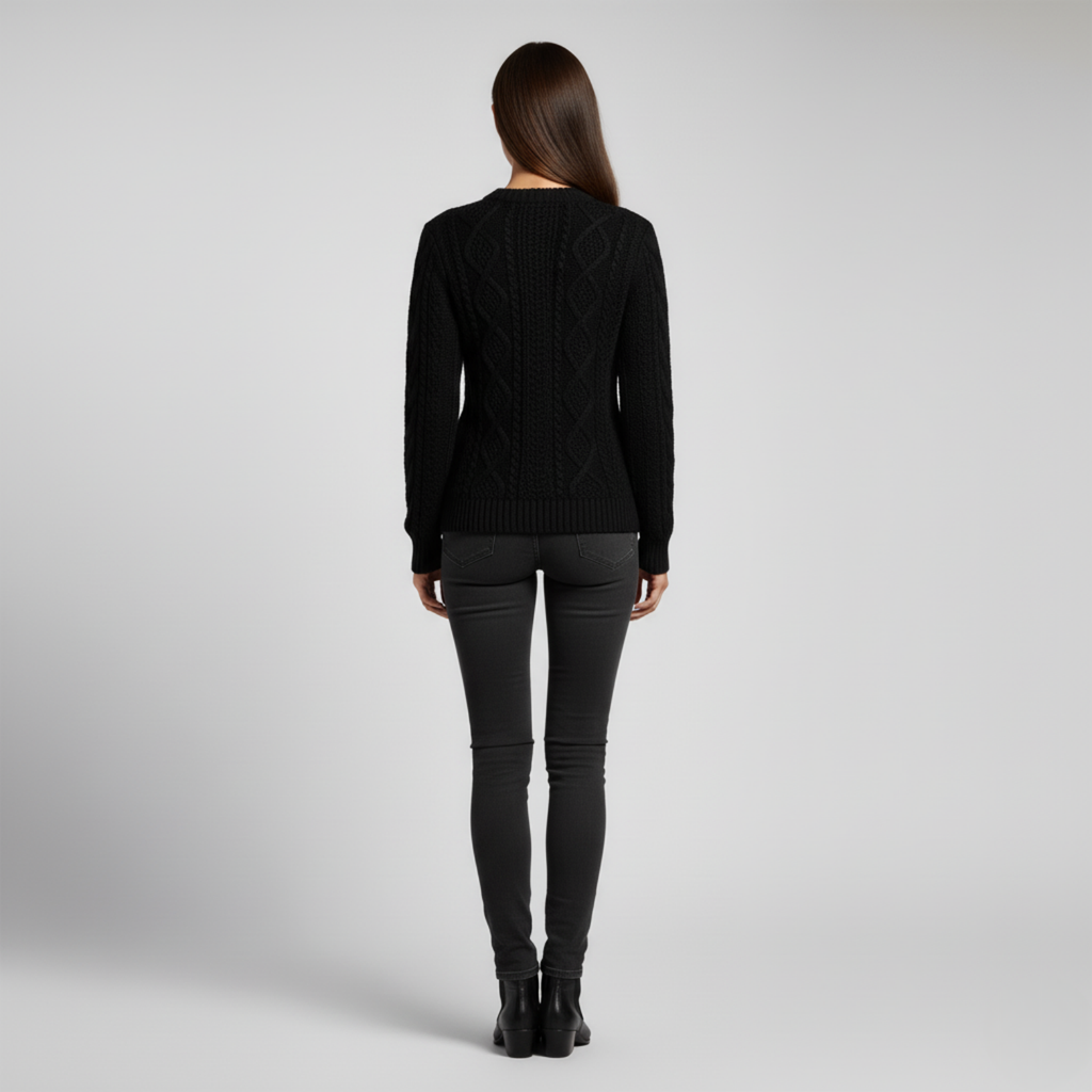 Élodie – Pull à motif tressé